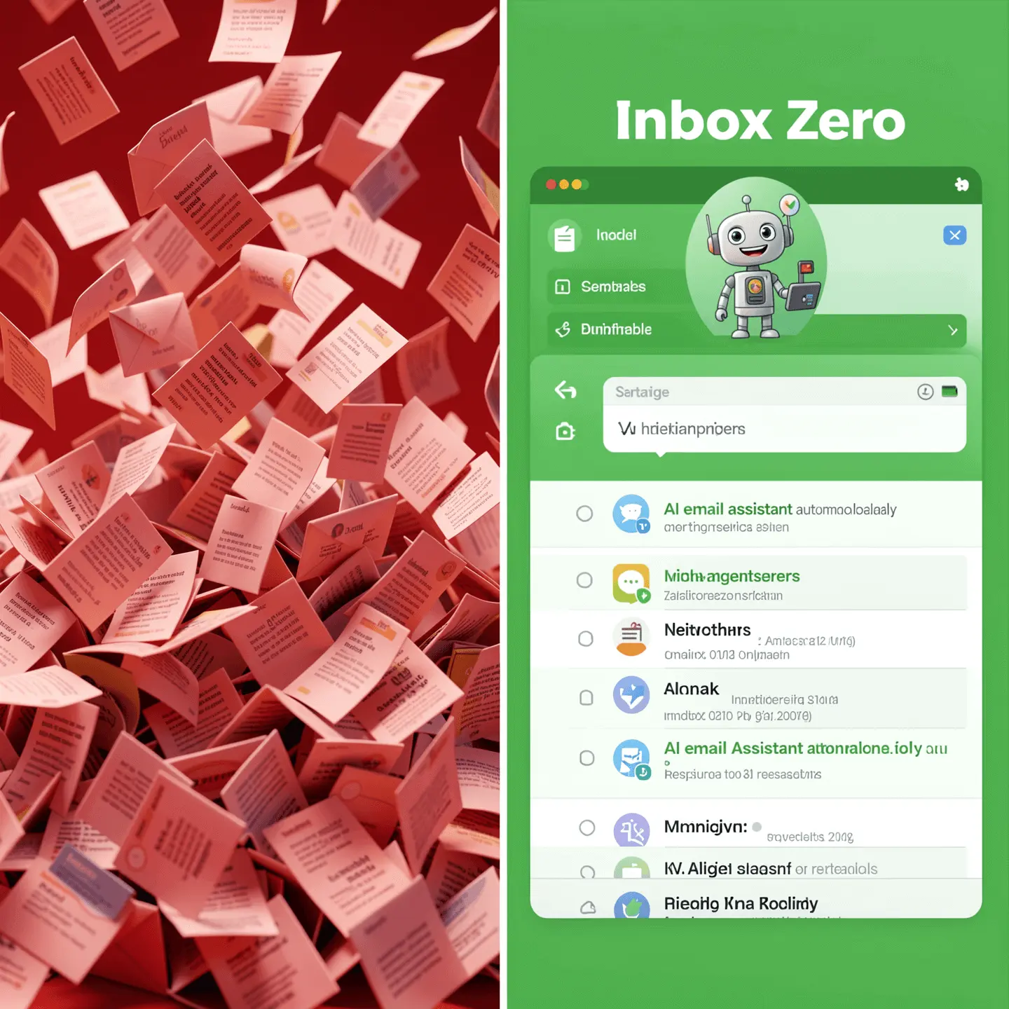 AI email assistant automatically sorting and replying to messages